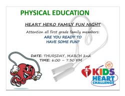 Heart Hero Family Night for 1st Graders